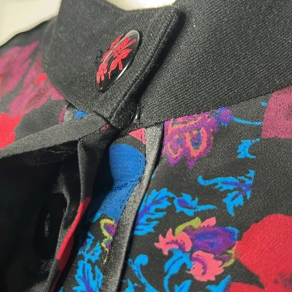 Goldwater Creek Sateen Floral Patchwork Pattern Japanese Style Jacket L - Picture 5 of 16